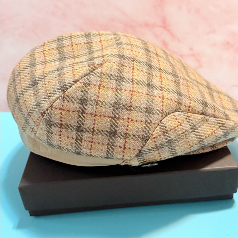 Rare CA4LA Japan Brand wool Blend Baretta Plaid Flat Cap for Men - Picture 3 of 7